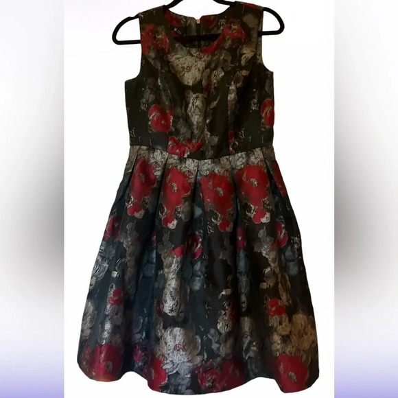 AGB fashion Luxe Floral Jacquard Mini party dress Sz 6 - Picture 15 of 15